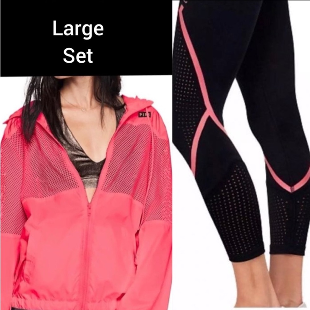 NWT VS PINK M/L ANORAK AND L LEGGINGS